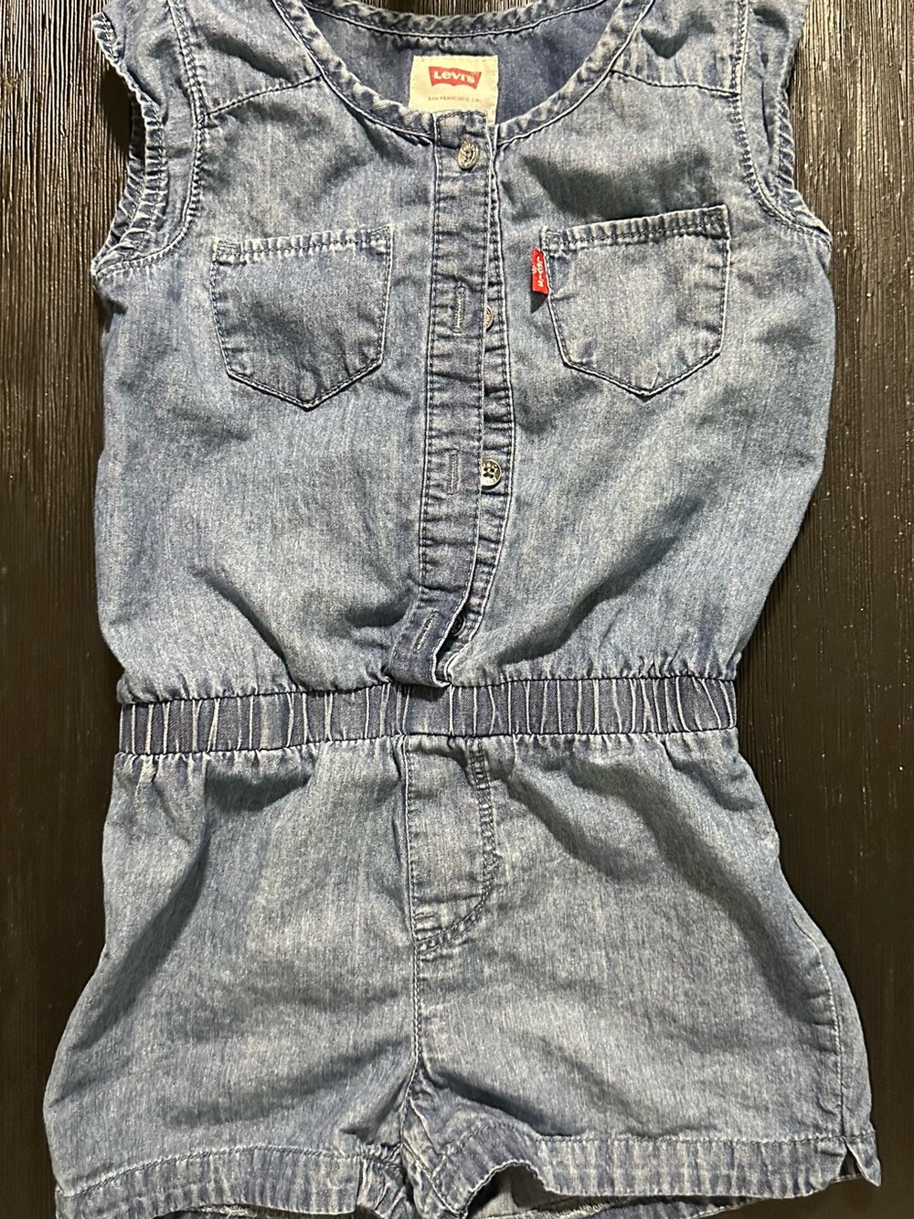Levi's Light Blue Denim Romper with Elastic Waist 4T
